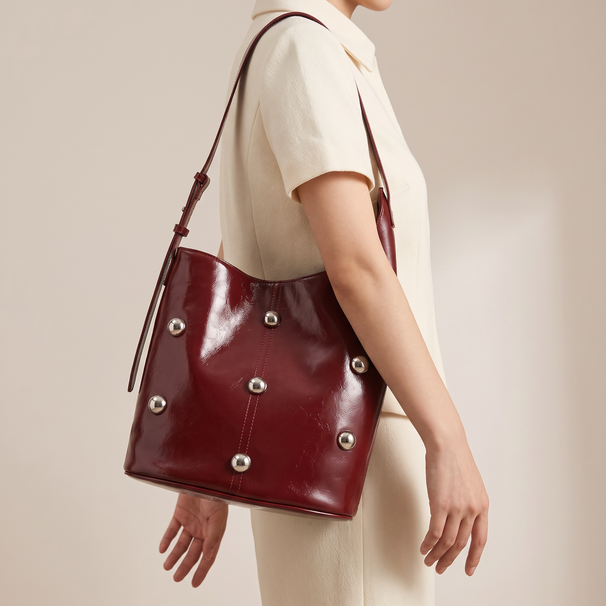Angela Leather Rivet Bag