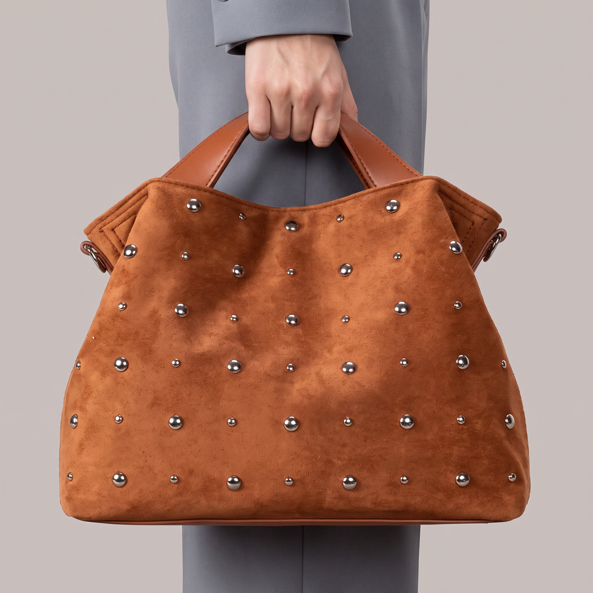 Corrine Suede Rivet Bag